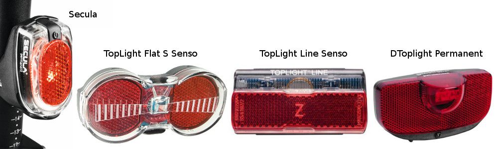 Eclairages arrière à piles rechargeables