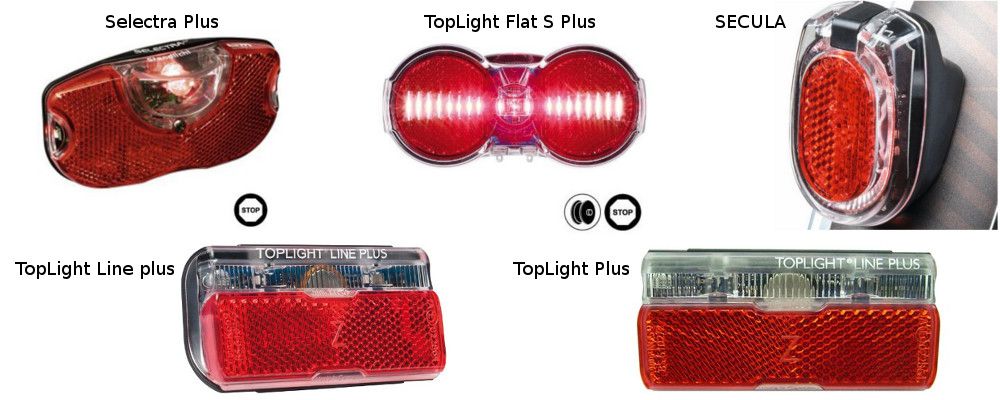 Eclairages arrière à brancher sur dynamo