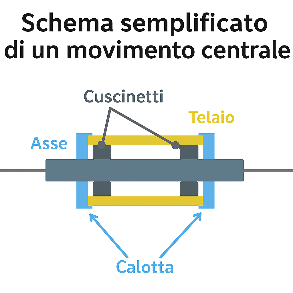 Schema semplificato del movimento centrale della bici