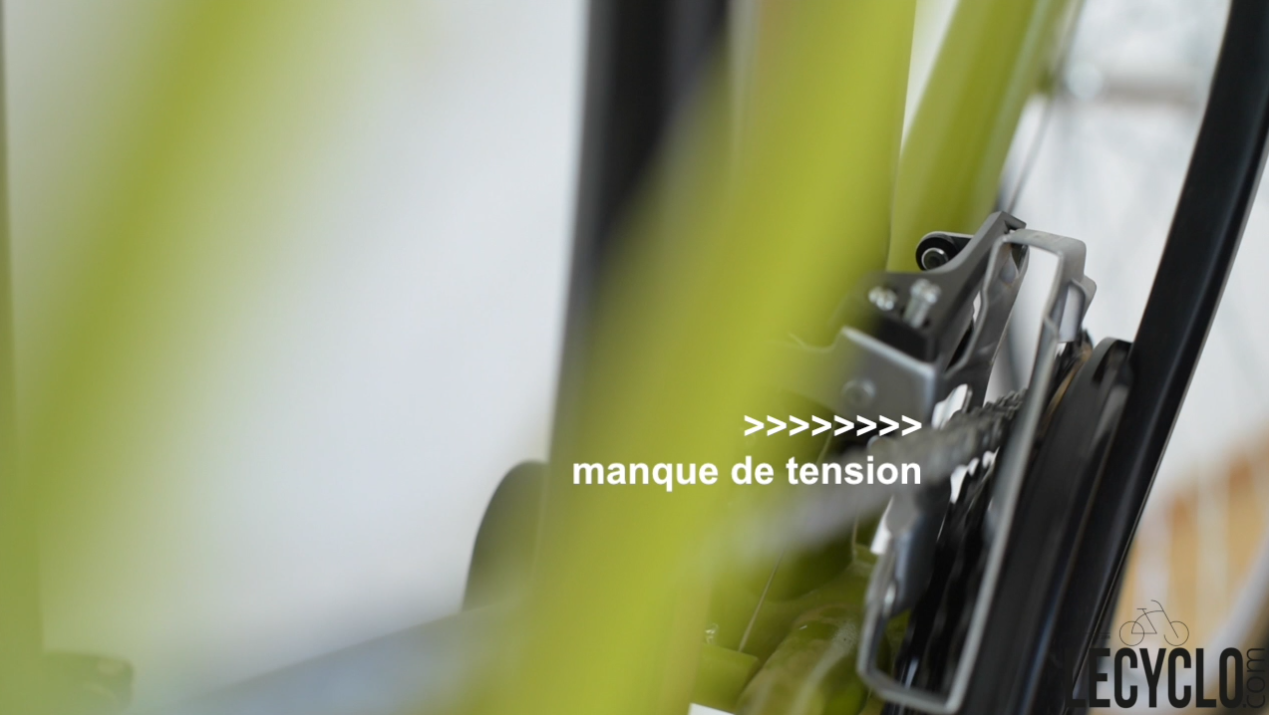 schéma d'une chaîne de vélo qui manque de tension