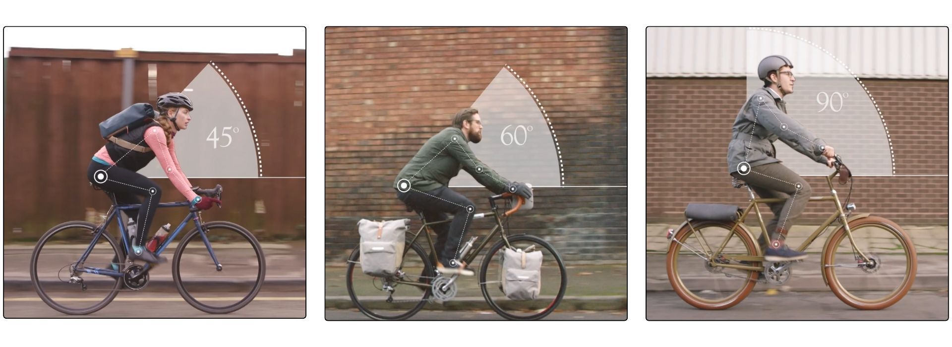 Positions d'assise selle brooks selon vélos