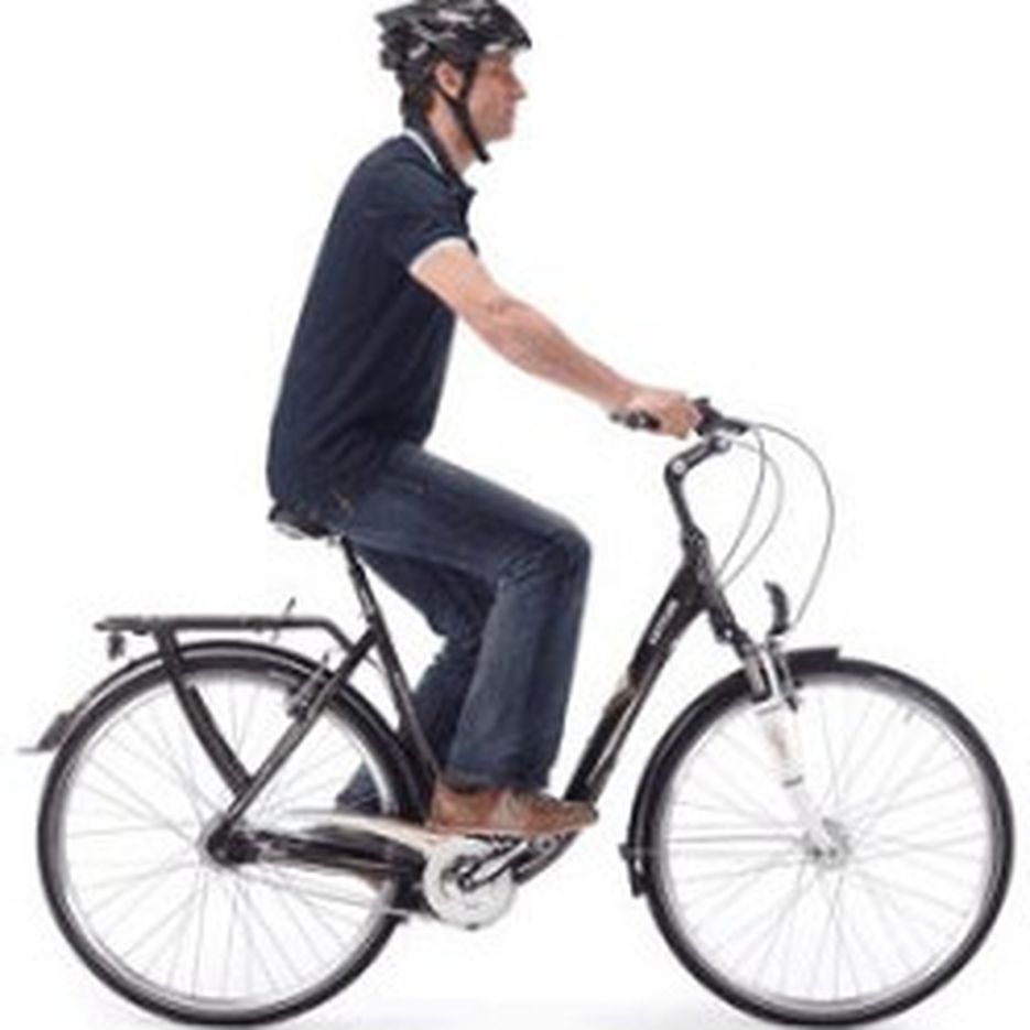 Cycliste en position droite