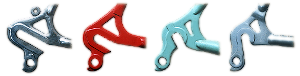 Différentes formes de pattes de dérailleur