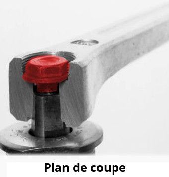 Plan de coupe vis de pédalier vélo
