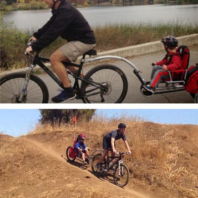 remorque enfant sur velo tout terrain
