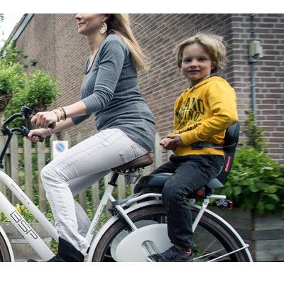 Enfant sur siège vélo enfant Guppy Junior gris