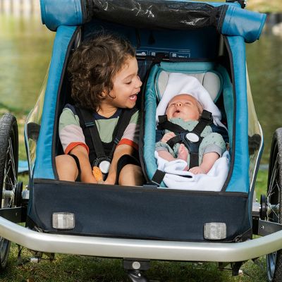 LEON Remorque à vélo + poussette pour 2 enfants bébé trasport de jogger  fietskar