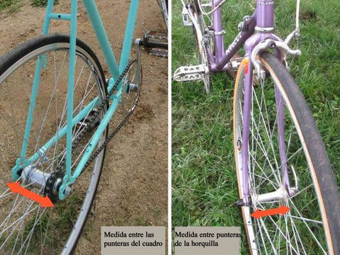 Ancho eje de rueda de bicicleta