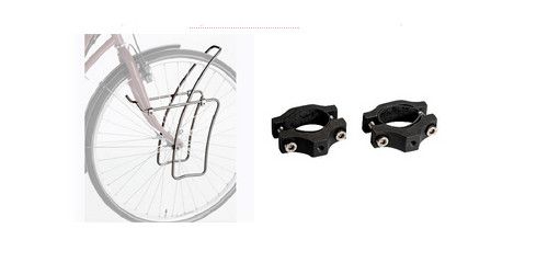 Porte bagages avant avec fixation sur fourche vélo
