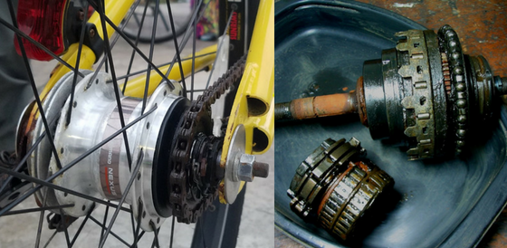 Système d'engrenage dans le moyeu arrière de roue