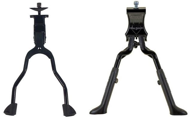 Béquille double centrale pour stabiliser vélo chargé