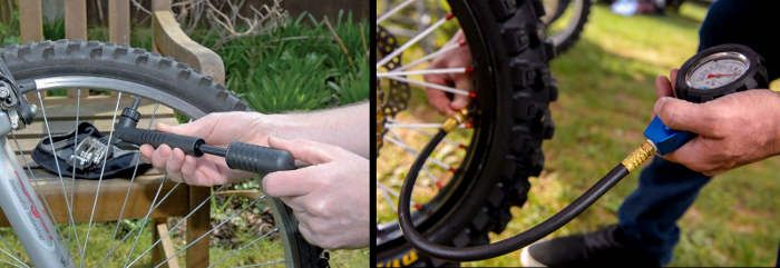 Utiliser une pompe à main pour gonfler ses pneus vélo