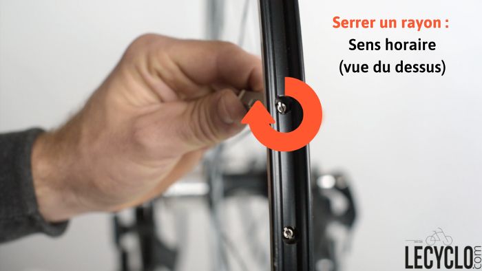 sens de serrage d'un rayon velo