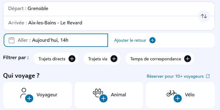 Il est préférable de réserver son emplacement vélo lors de la réservation de votre TER en cliquant sur le bouton 