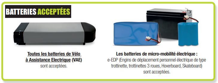 batteries velo electrique acceptées pour recyclage