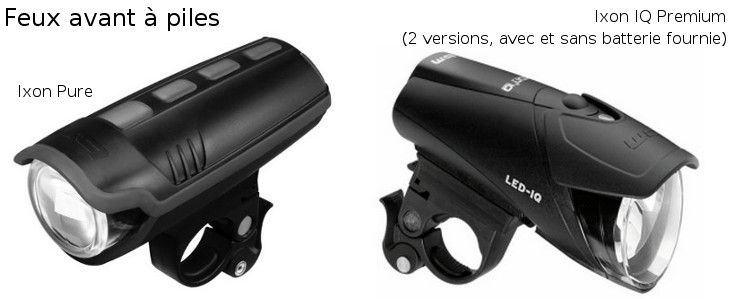 Eclairages avant sur piles Busch and Muller