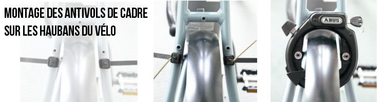 Montage d'antivol de cadre sur vélo