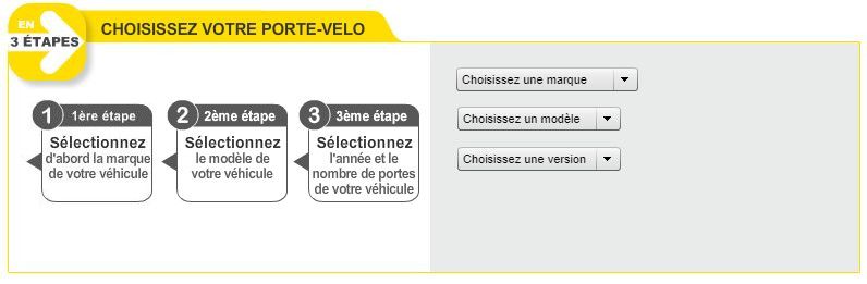 Configurateur correspondance porte velo voiture Mottez