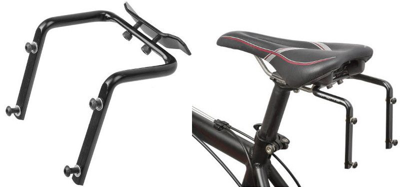 fixation pour installer 2 porte-bidon sous selle velo