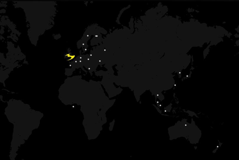 Les sites de distribution de Moon dans le monde