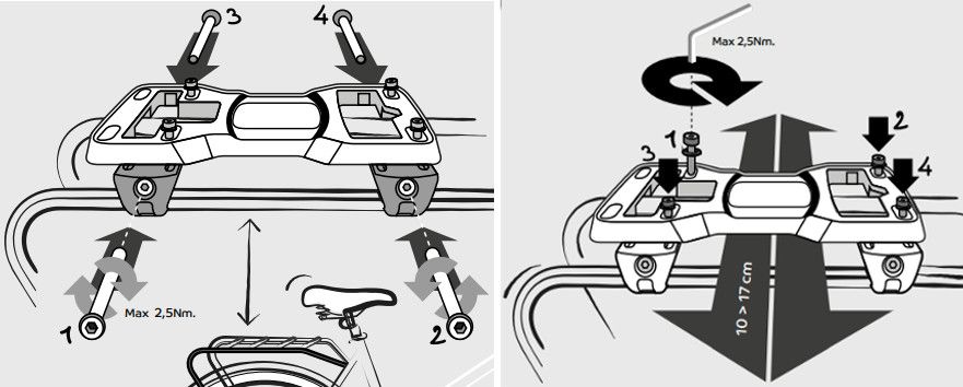 installation système mik sur porte bagages velo