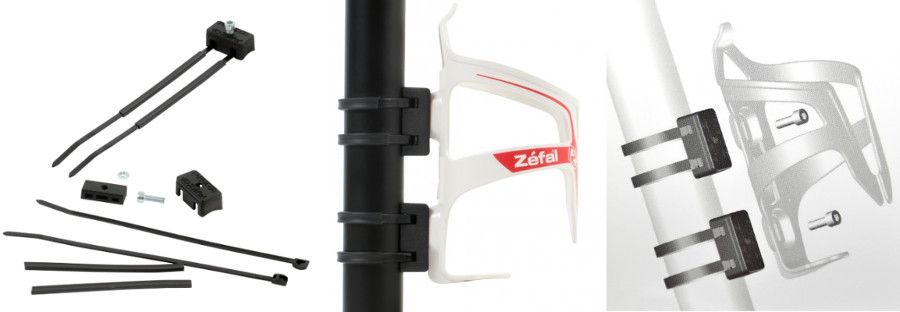 colliers fixation porte bidon sur velo sans vis zefal gizmo universal