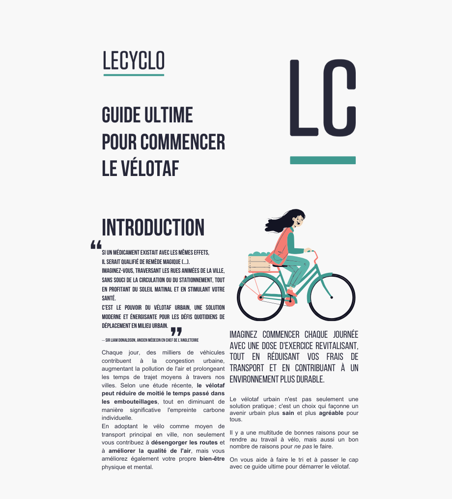 le guide pour aller travailler a velo